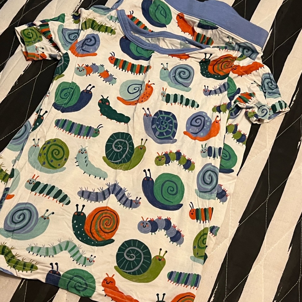 Little Sleepies Snail and Caterpillar Print PJs